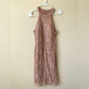 Nightway Mauve Lace Shimmer cocktail Size 10 dress